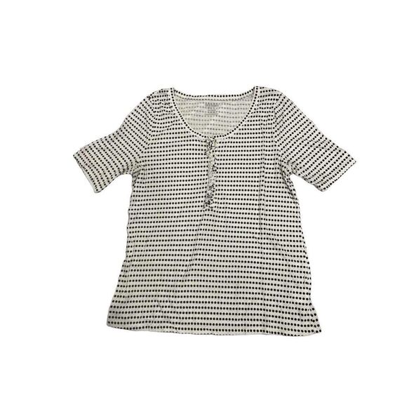 Old navy White and black polka dot 3/4 length sleeve XXLG tall  top - Picture 1 of 4